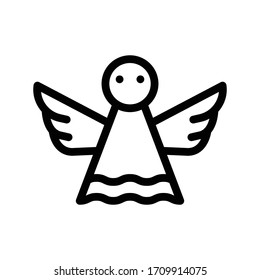 icono de línea delgada del vector de ángel 