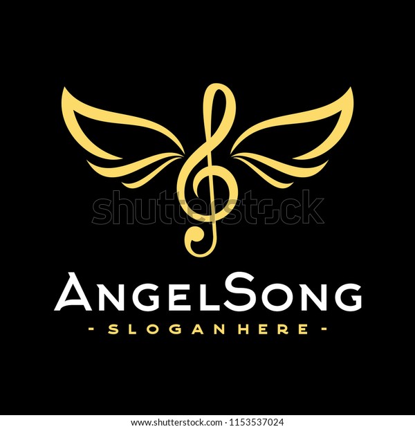 Angel Voice Singer Choir Logo Design Stock Vector Royalty Free