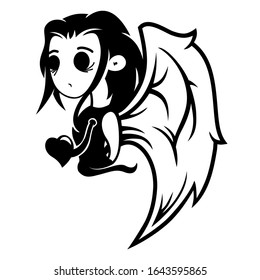 An angel waiting for someone to take her heart
