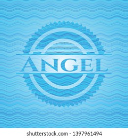 Angel water badge. Vector Illustration. Detailed.
