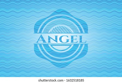 Angel water concept emblem. Vector Illustration. Detailed.