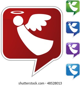 Angel web button isolated on a background