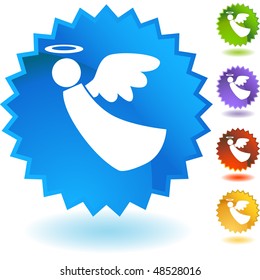 Angel web button isolated on a background