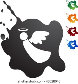 Angel web button isolated on a background