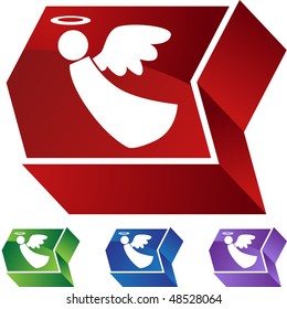 Botón web de ángel aislado en un fondo