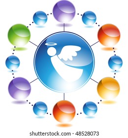 Angel-Web-Button einzeln auf Hintergrund