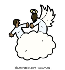 angel welcoming soul to heaven cartoon