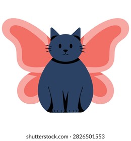 Angel wing cat sitting