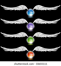 angel wing chrome crystals three