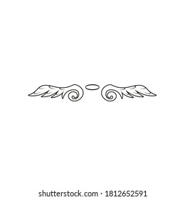 Angel wing and circle on it, vector illustration