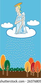 Angel wing crying glory religion illustration