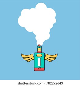 angel wing electric cigarette personal vaporizer vector art