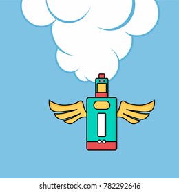angel wing electric cigarette personal vaporizer vector art