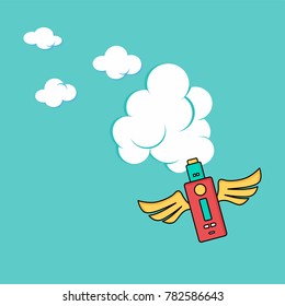 angel wing electric cigarette personal vaporizer vector art