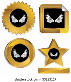 angel wing gold frame