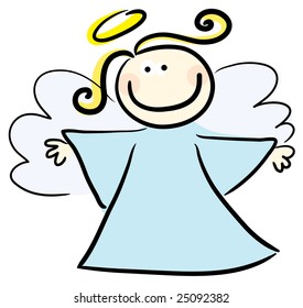 angel wing holiday vacation christmas art infant halo radiance aura caricature faith comic goodness saint picture drawing artwork illustration cartoon vector belief cult archangel