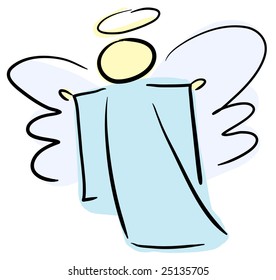 angel wing holiday xmas fresco innocent radiance aura caricature trust comic goodness angel picture sketch art illustration draw doodle vector faith cult archangel