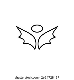 angel wing icon black and white vector sign