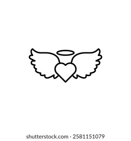 angel wing icon Flat illustration sign