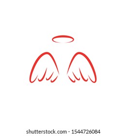 Angel wing icon illustration linear