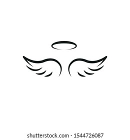 Angel wing icon illustration linear