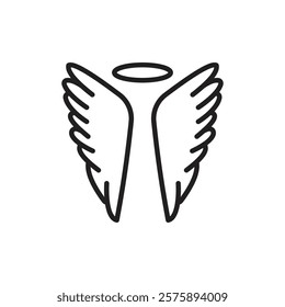 angel wing icon Simple thin outline