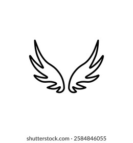 angel wing icon Thin line art isolated