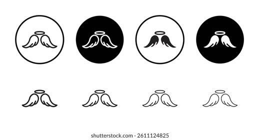 angel wing icon Vector flat thin line illustration