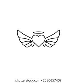 angel wing icon Vector logo set flat