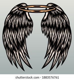 Angel wing illustration. Premium vector