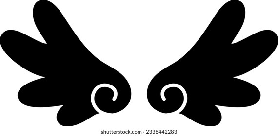 Silueta vectorial aislada de Angel Wing