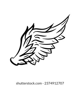 angel wing line art vector illustration