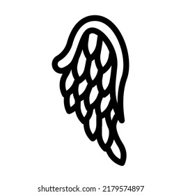 angel wing line icon vector. angel wing sign. isolated contour symbol black illustration