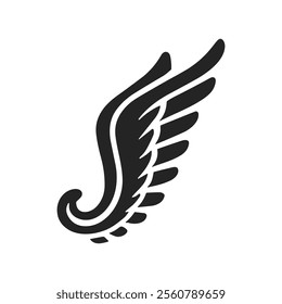 angel wing silhouettes. wing icons vector