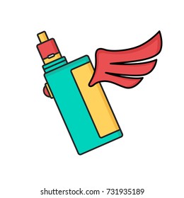 angel wing vaporizer electric cigarette - vape life vector