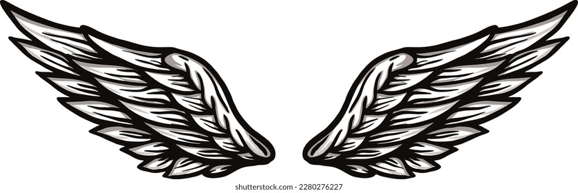 ilustraciones de imágenes vectoriales de ala de ángel