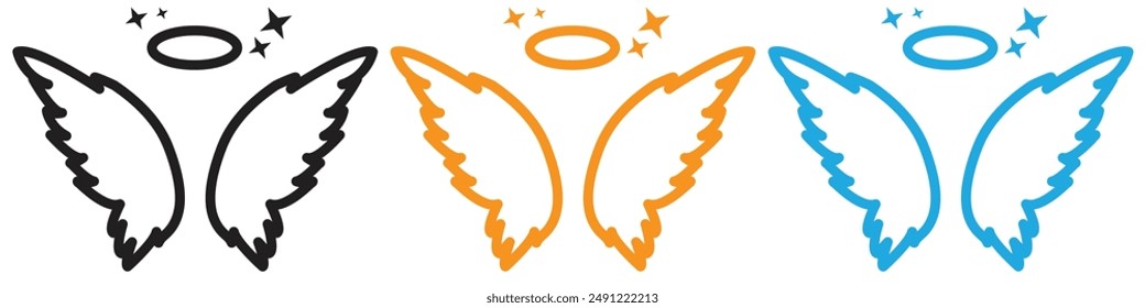 colección de conjunto de logotipo de Vector de ala de ángel para App de Web ui