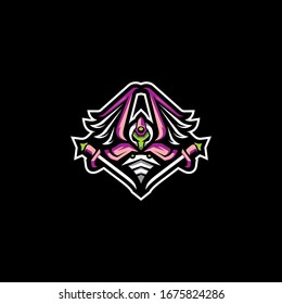 angel wing warrior logo icon vector
