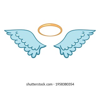 Angel Winged Glory Halo Cute Cartoon Stock Vector (Royalty Free ...