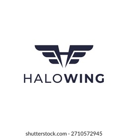Logotipo del Vector de la letra H alada del ángel