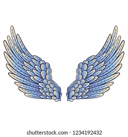 Angel wings. Abstract vector illustration isolated on white background