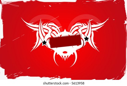 angel wings, banner with ornament
