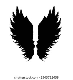 angel wings with black color. the black vector is looking so beautiful and attractive