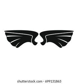 Angel wings black simple silhouette icon vector illustration for design and web isolated on white