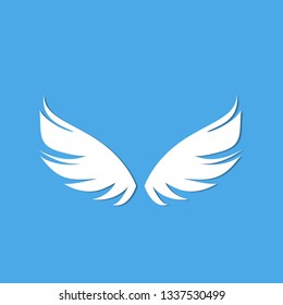 angel wings blue background