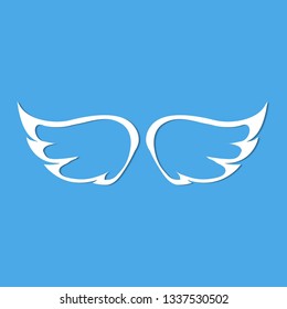 angel wings blue background