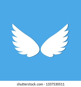 angel wings blue background