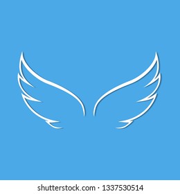 angel wings blue background