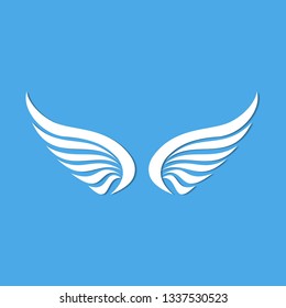 angel wings blue background