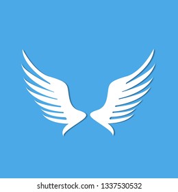angel wings blue background